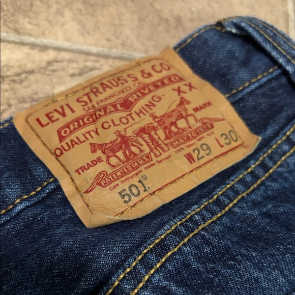 Levi's Dark Blue Straight Jeans - Picture 5 of 7